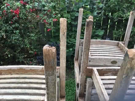 Photo of free 8 wooden garden chairs (Heswall CH60) #3