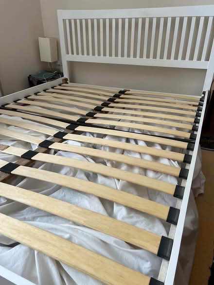 Photo of free King size white bedframe (Hampden Park) #2