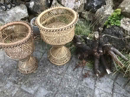 Photo of free Two wicker pot stands also root log (Kirkstall LS5) #1