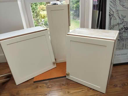 Photo of free 3 cream wall kitchen cabinets (East Finchley, N2) #1