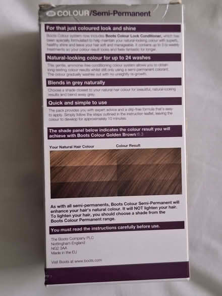 Photo of free Boots 'Golden Brown' hair colour (Blackwell RH19) #2
