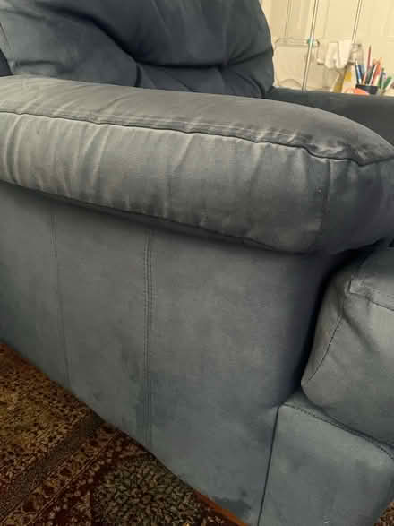 Photo of free Large blue sofa and armchair (G41, pollokshields) #3