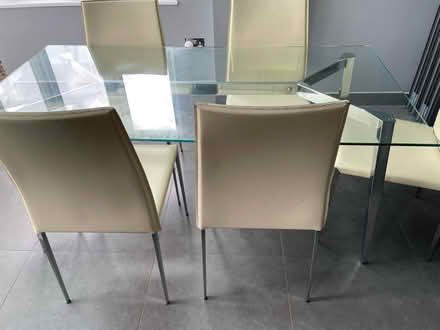 Photo of free Glass table and 6 chairs leather (Muster Green Haywards Heath) #1
