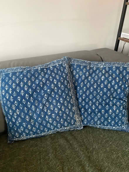 Photo of free Pair of blue and white cushions (Nottingham NG7) #1