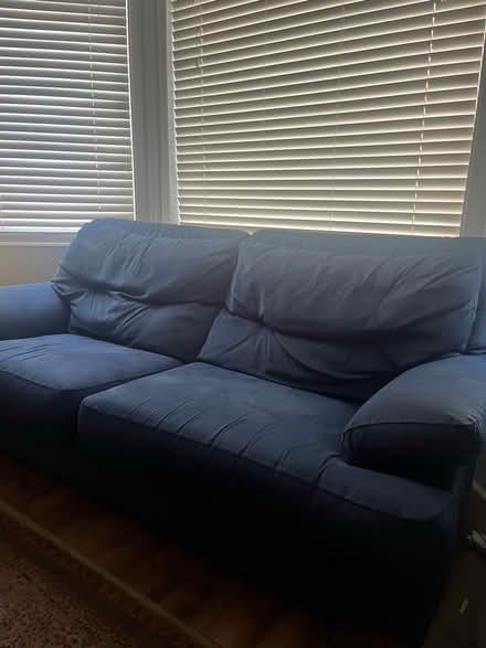 Photo of free Large blue sofa and armchair (G41, pollokshields) #1