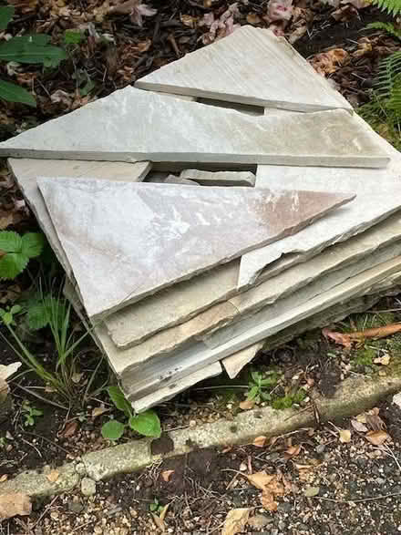 Photo of free Offcuts of sandstone paving slabs/potential hardcore (Mimbridge GU24) #1