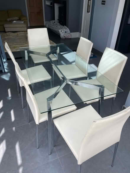Photo of free Glass table and 6 chairs leather (Muster Green Haywards Heath) #2