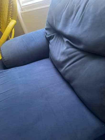 Photo of free Large blue sofa and armchair (G41, pollokshields) #2