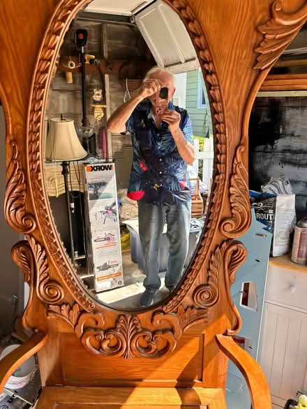 Photo of free Antique chair with mirror (Wood-Ridge) #1
