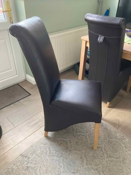 Photo of free 6 Dining chairs ,brown leather look , and table if (Captain Fold OL10) #2