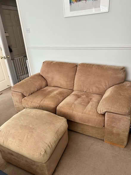 Photo of free Two Seater Sofa & Footstool (DE21) #1