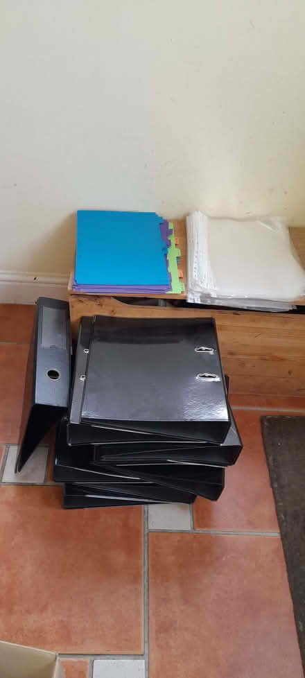 Photo of free Lever arch files, dividers and plastic wallets (Westminster Park CH4) #1