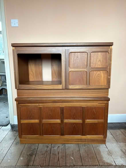 Photo of free Two Mid-Century Low Cupboards (Warminster BA12) #1