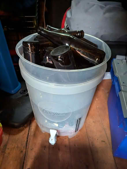 Photo of free Homebrew bucket with tap and bottles (Charvil RG10) #1