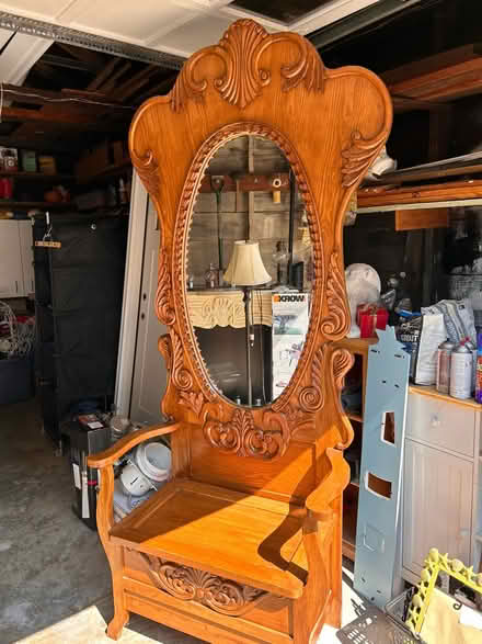 Photo of free Antique chair with mirror (Wood-Ridge) #2