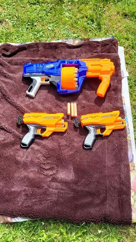 Photo of free 3 Nerf Guns - 1 large & 2 small inc bullets (Whittlebury NN12) #2