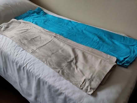 Photo of free Pair of blue curtains (Old Coulsdon CR5) #1