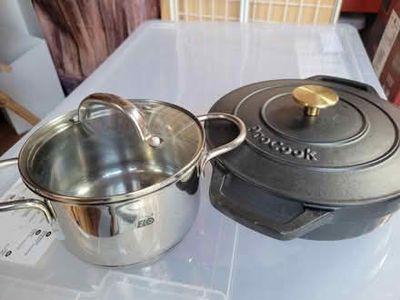 Photo of free ProCook Cast Iron Dish & Steel pot (Edwalton) #1