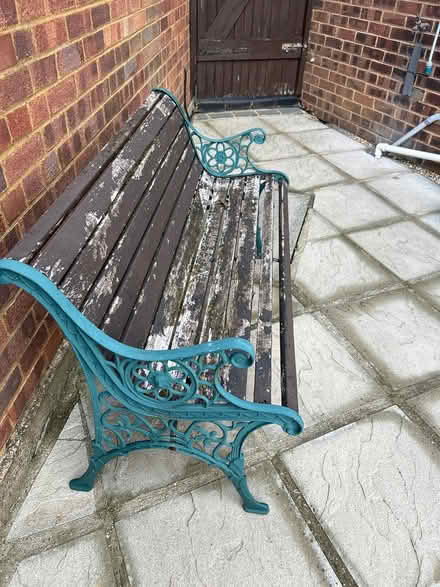 Photo of free Wooden Garden bench (Hitchin Ninesprings area) #2