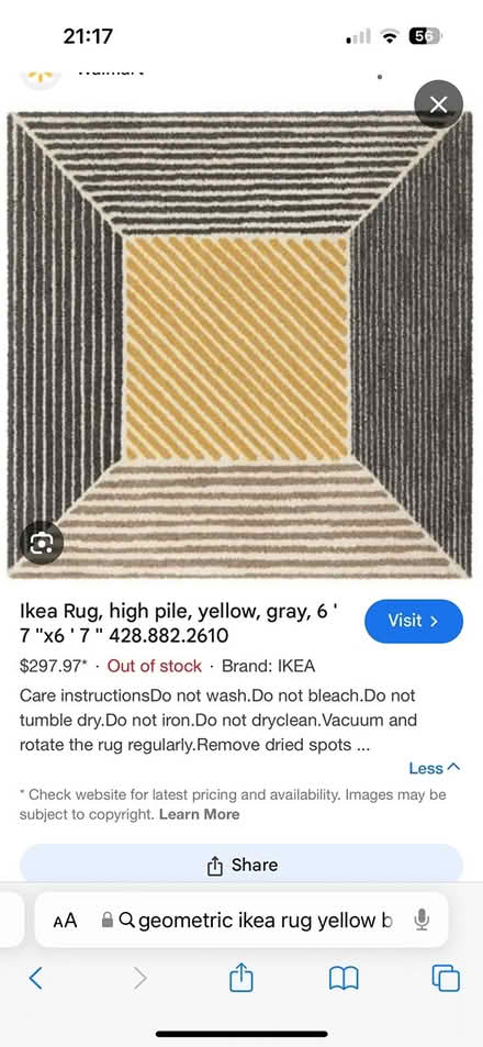 Photo of free IKEA geometric rug (Stoneygate, Leicester LE2) #4