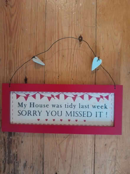 Photo of free Wooden plaque red (Darlington) #1