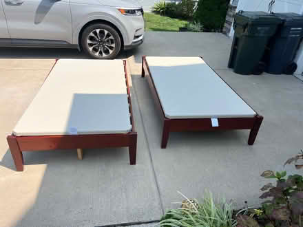 Photo of free Two twin bed frames with platforms (Falls Church) #1