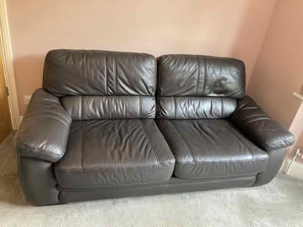 Photo of free 3 seater black leather sofa (Greenhill S8) #2