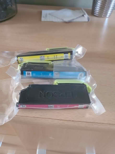 Photo of free 3 Epson 26 printer ink cartridges. Cyan, magenta, yellow. (Heacham PE31) #1