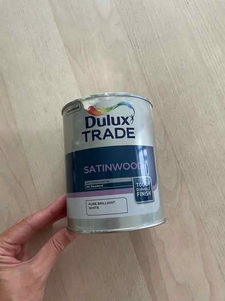 Photo of free Satinwood dulux paint, 1 L (SW8 Battersea) #1