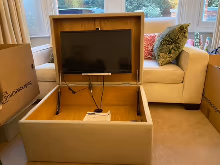 Photo of free TV box and footstool (Barnes, London SW13 9HJ) #3
