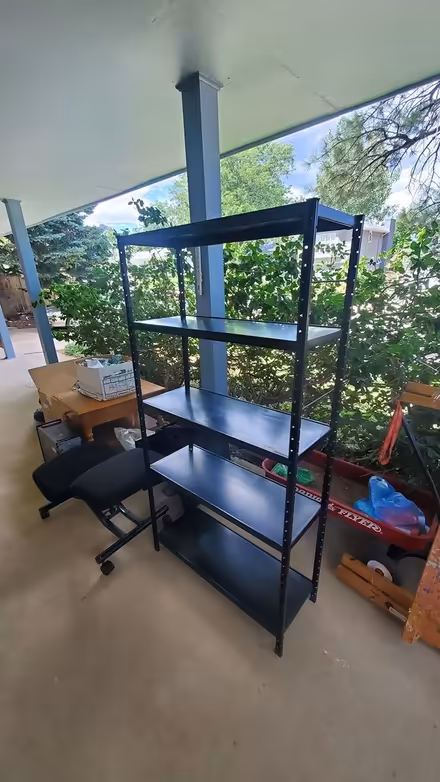 Photo of free Black metal shelving unit (Boulder) #1