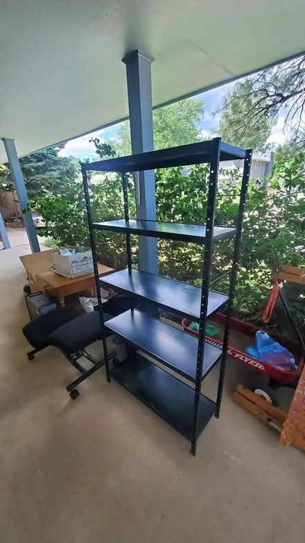 Photo of free Black metal shelving unit (Boulder) #1