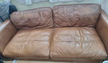 Photo of free Brown Leather sofa (Rotherham S61) #1