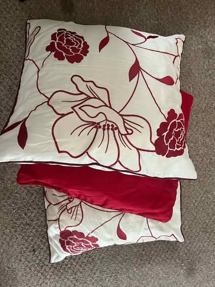 Photo of free Red and cream cushions (Preston PR1) #1