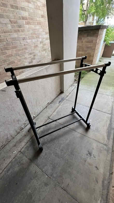 Photo of free Double clothes rack (West Ham Park) #1