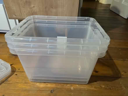 Photo of free Three 25L plastic storage boxes (Peckham rye) #2