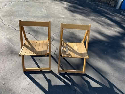 Photo of free 2 folding wooden chairs (Orinda) #1