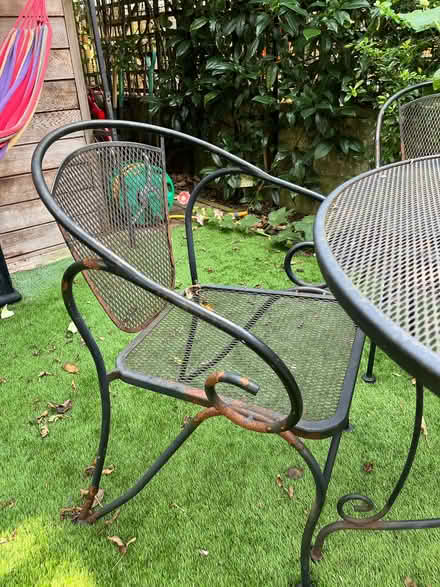 Photo of free Outdoor dining set (table and four chairs) (Widcombe) #3
