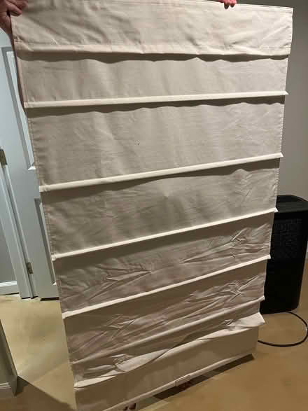 Photo of free White Fabric Roman Shade 35x62 (Capitol Hill near Lovejoy Park) #1