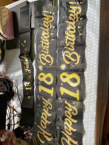 Photo of free Two short 18th birthday banners and sash (Dean Court OX2) #1
