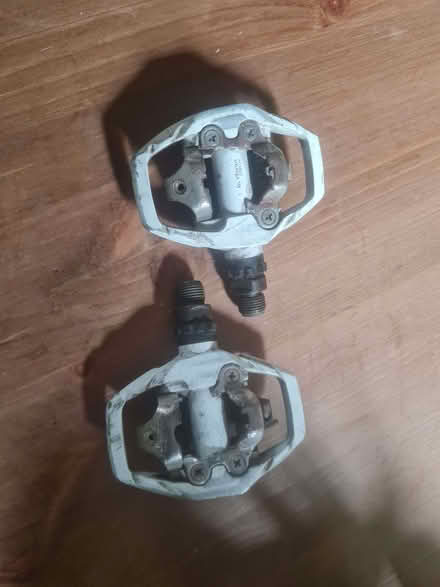 Photo of free White SPD Pedals (Marsh LA1) #1