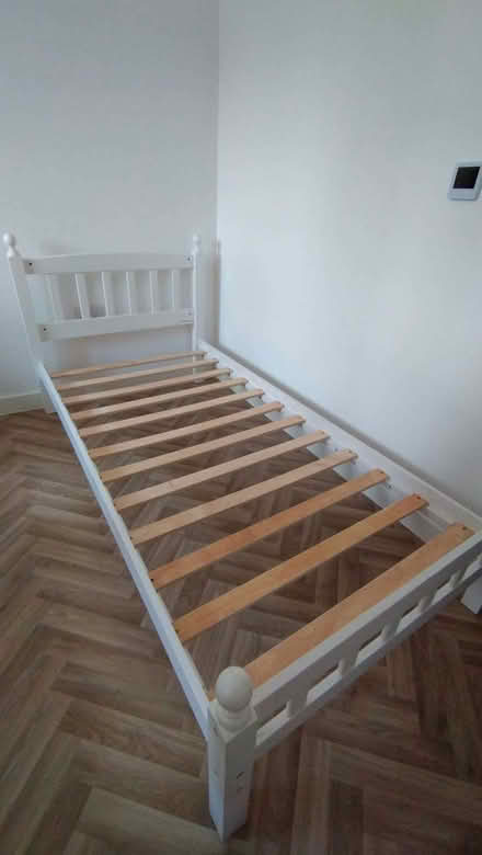 Photo of free A wooden white single bed frame (Wychavon WR5) #2