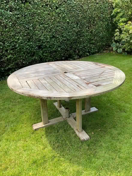 Photo of free Solid wood outdoor table. (Scriven HG5) #2