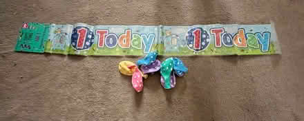 Photo of free 1 today banner & polkadot balloons (Farnborough gu14) #1