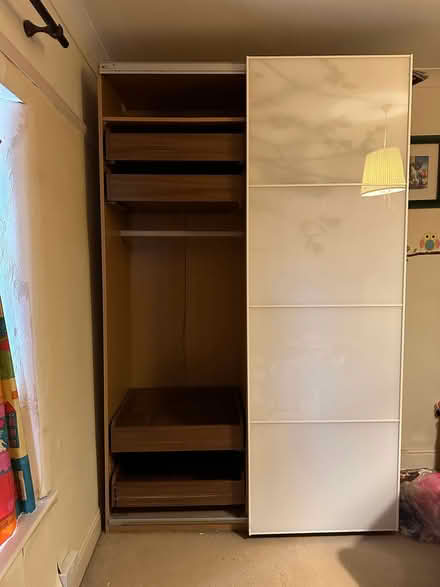 Photo of free Giant Ikea Pax Wardrobe With White Sliding Doors (Hearthstone DE4) #3