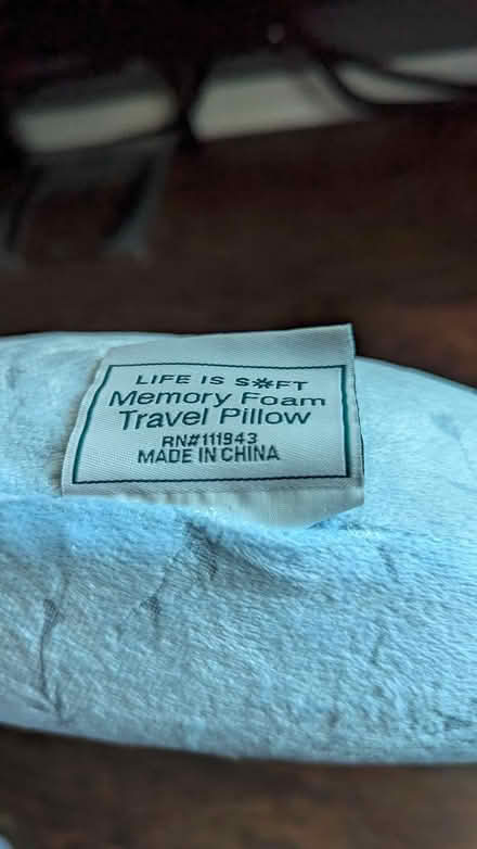 Photo of free Travel neck pillow (light blue) (Raritan Township/Ringoes) #3