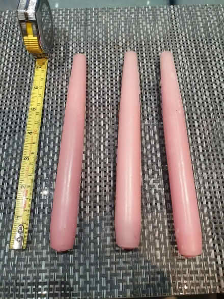 Photo of free Three pink candles 18cm (Hounslow TW5) #1