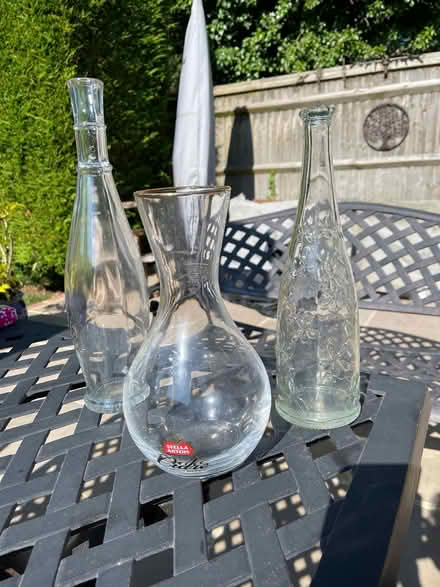 Photo of free 3 glass bottles used as vases (Selsdon CR2) #1
