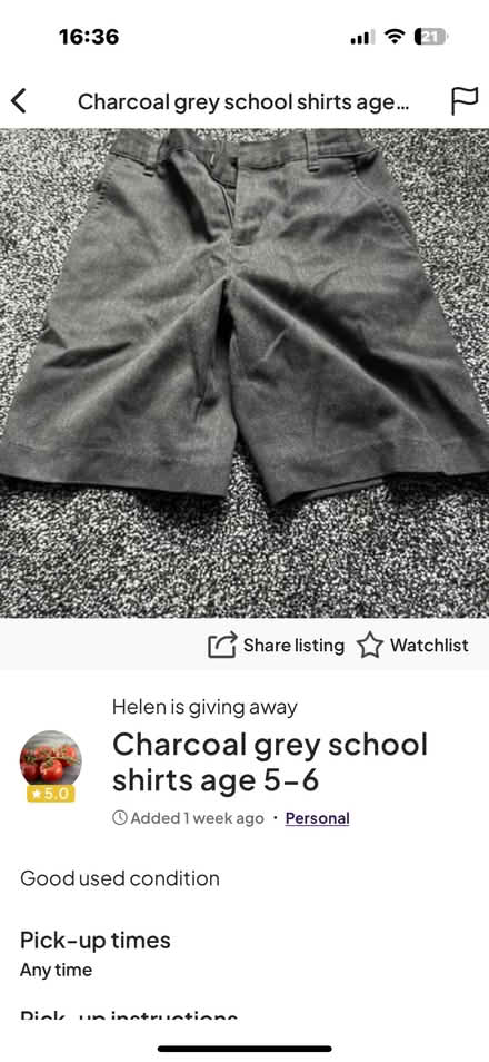 Photo of free School shorts age 5-6 (Buttershaw BD6) #1