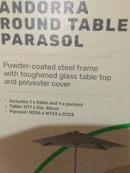 Photo of free Garden table and parasol (Oxton CH43) #2